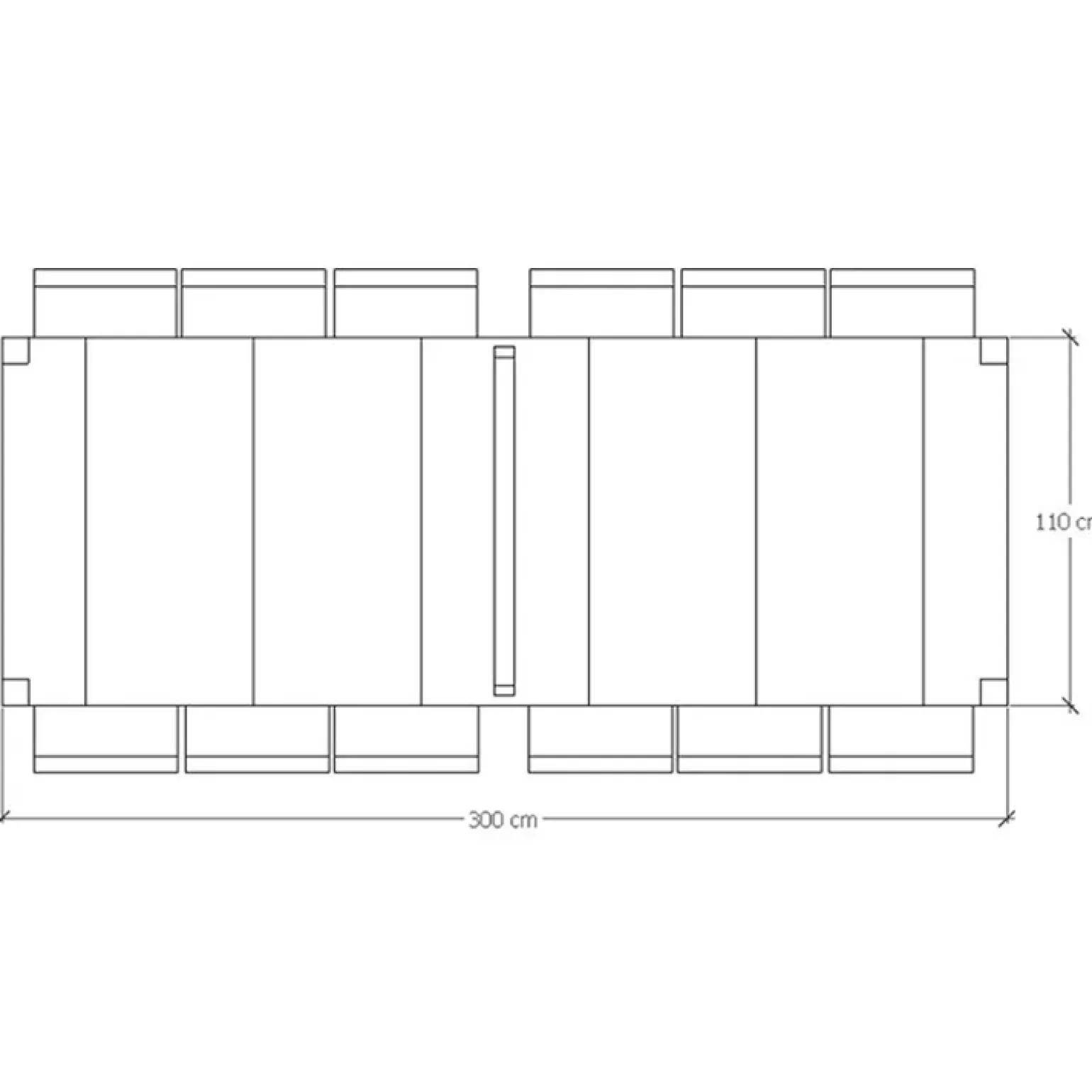 Consolle 50/300cm allungabile moderno wengé Pandora 110 Gihome®
