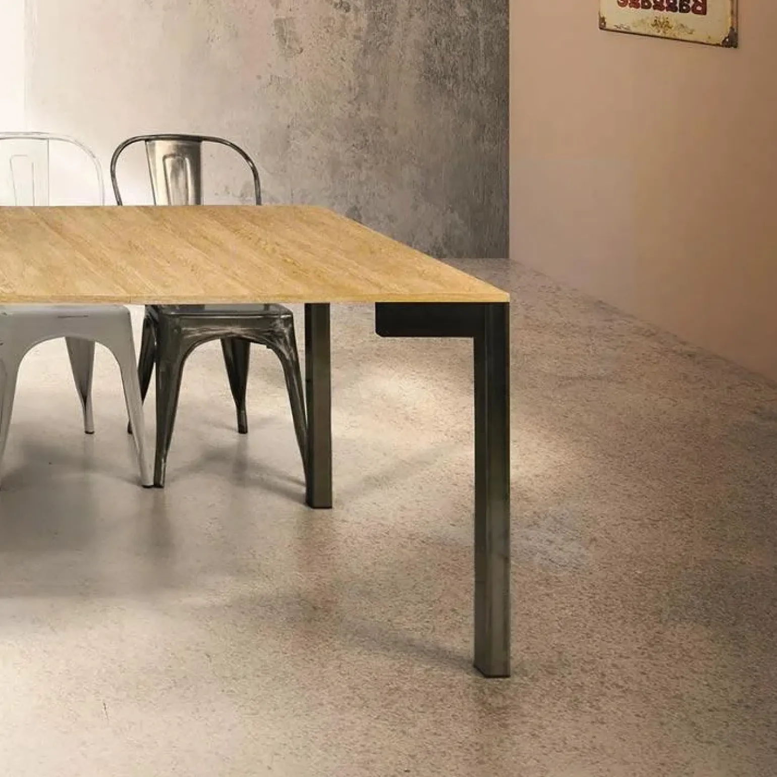 Consolle 50/300cm allungabile rovere metallo Edison Gihome®