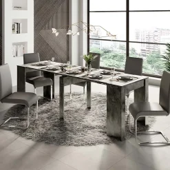 Consolle 54/252cm tavolo allungabile moderno ossido nobilitato Senigallia