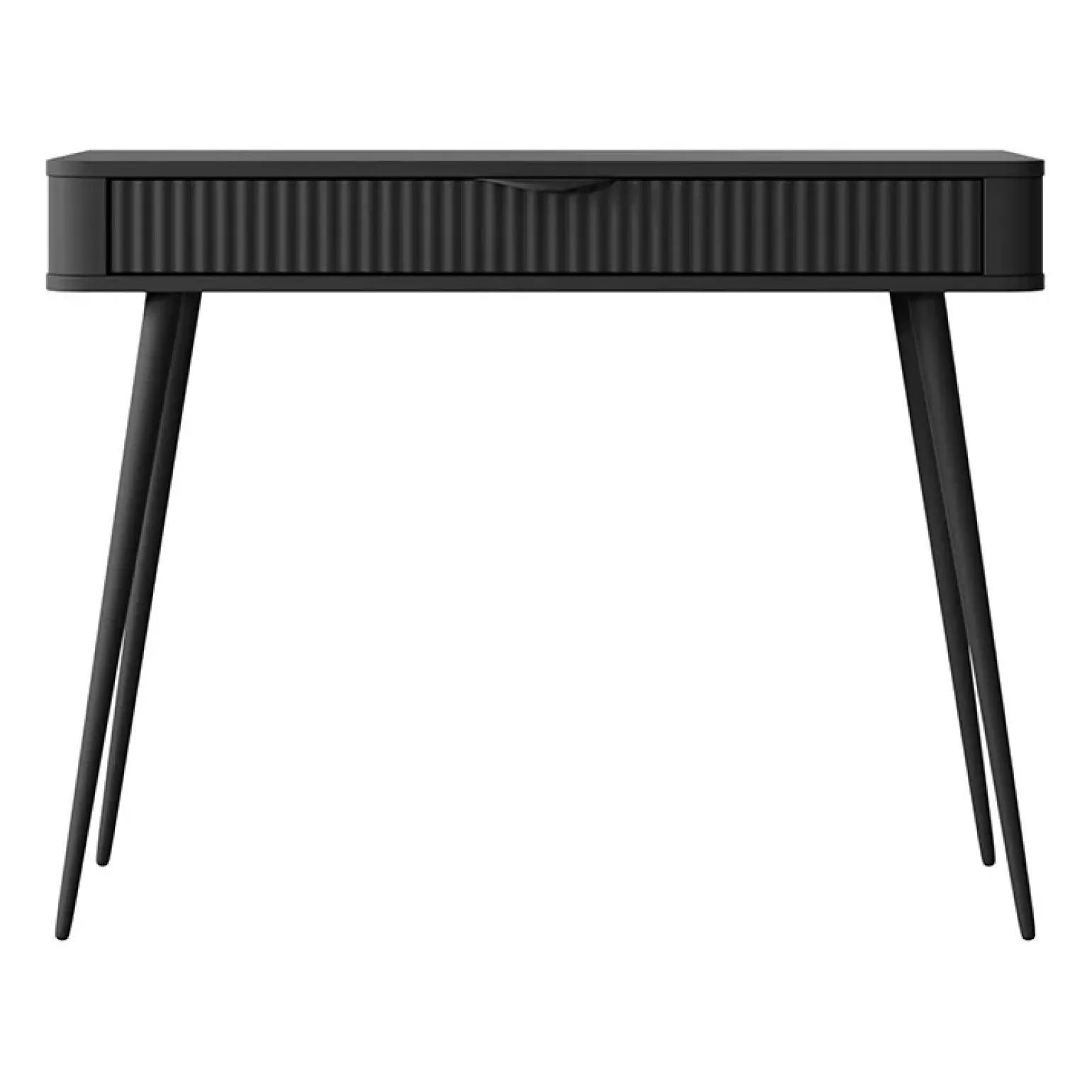 Consolle ingresso 100x78cm 1 cassetto nero opaco cannettato Ramis