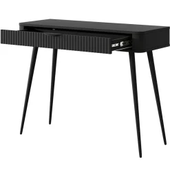 Consolle ingresso 100x78cm 1 cassetto nero opaco cannettato Ramis