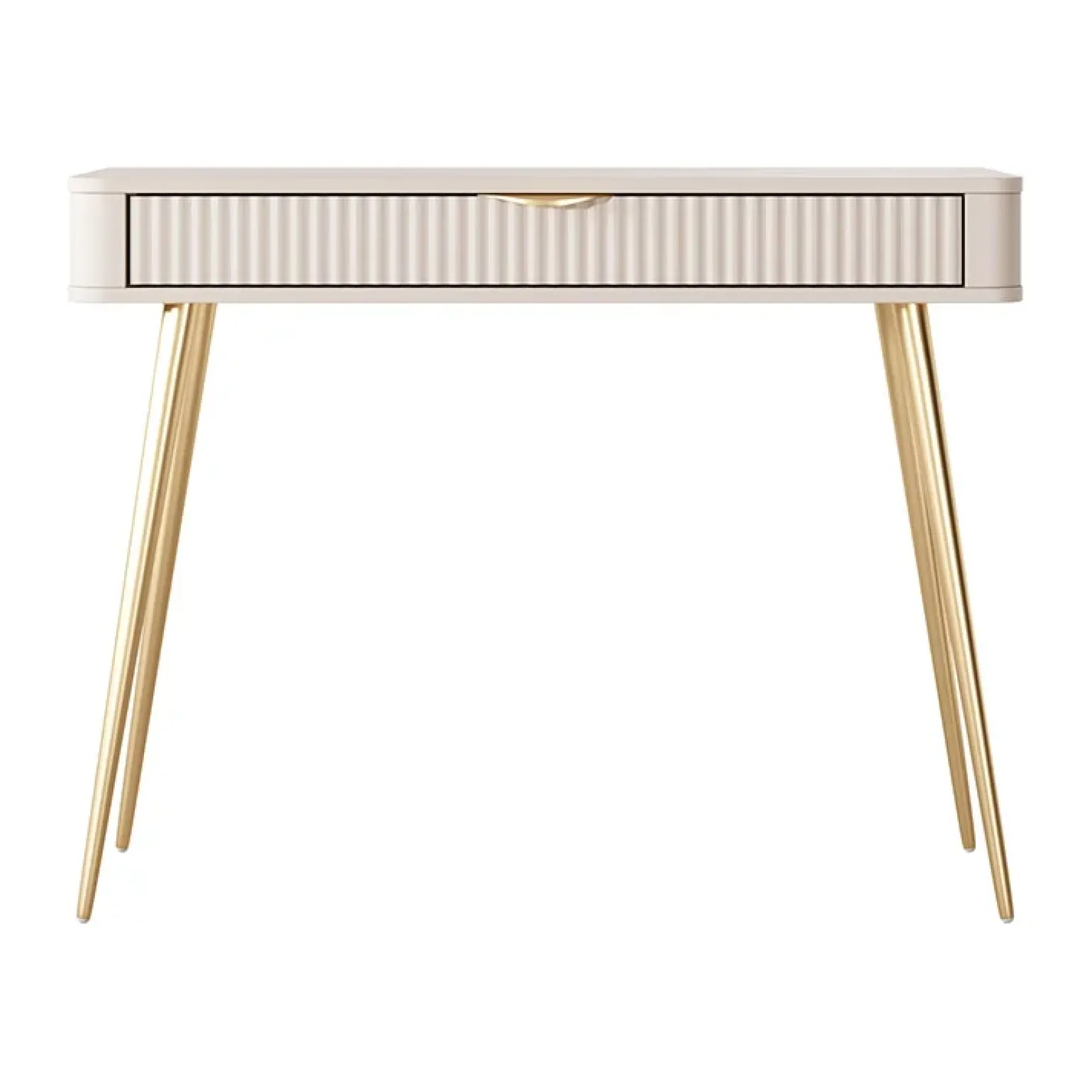 Consolle ingresso 100x78cm 1 cassetto beige cannettato Ramis