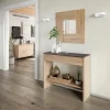Consolle ingresso 32x79cm con specchio rovere ossido Nelson