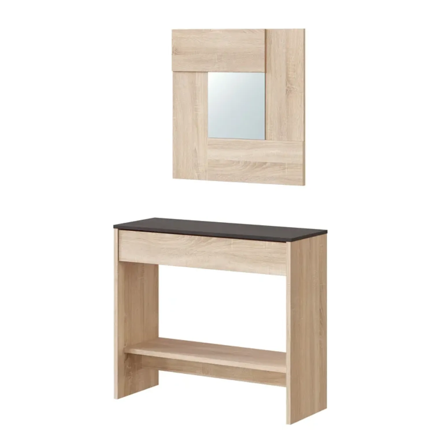 Consolle ingresso 32x79cm con specchio rovere ossido Nelson