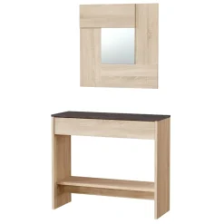 Consolle ingresso 32x79cm con specchio rovere ossido Nelson