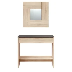 Consolle ingresso 32x79cm con specchio rovere ossido Nelson