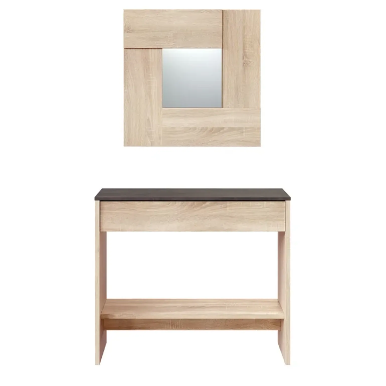 Consolle ingresso 32x79cm con specchio rovere ossido Nelson