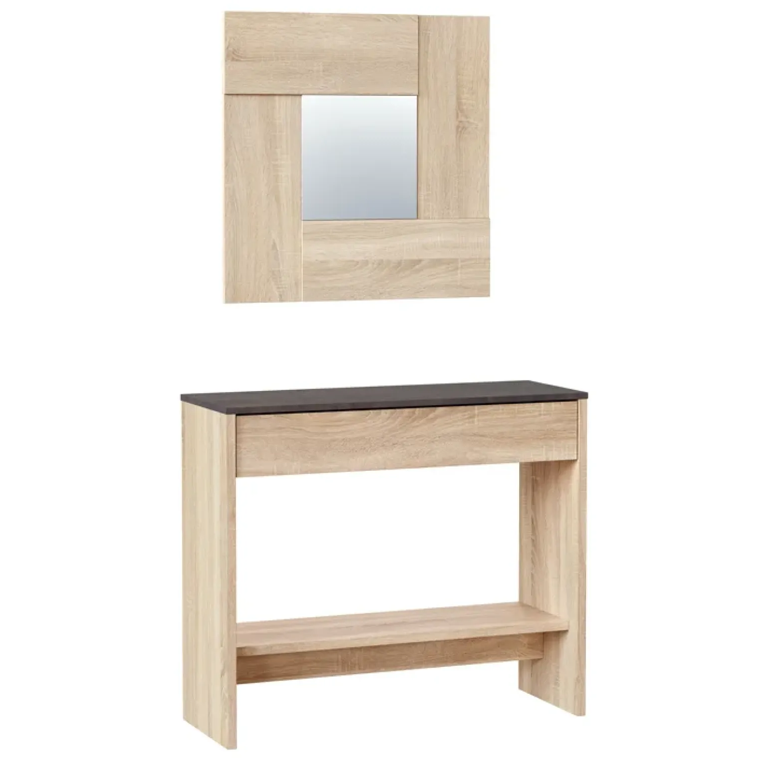 Consolle ingresso 32x79cm con specchio rovere ossido Nelson