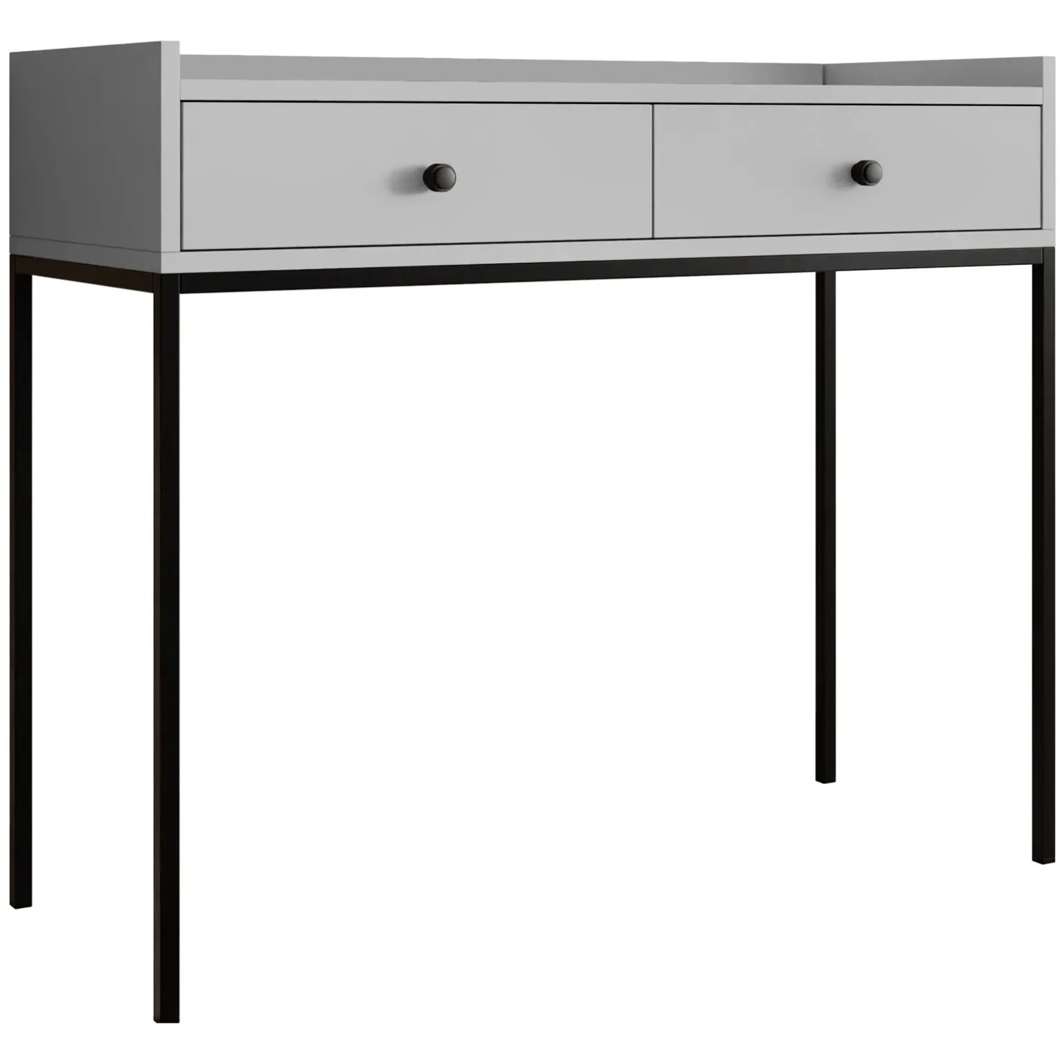 Consolle ingresso 100x86cm design moderno 2 cassetti grigio Pollon
