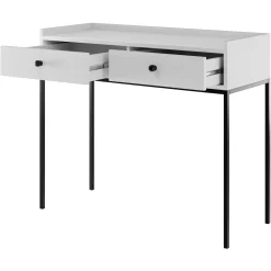 Consolle ingresso 100x86cm design moderno 2 cassetti bianco Pollon