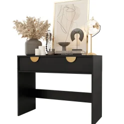 Consolle ingresso 100x78h cm con cassetto nero Oriana