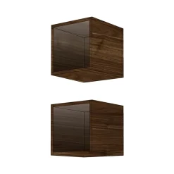 Coppia 2 mensole cubotti 28x29h cm da parete noce dark Infinity