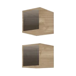Coppia 2 mensole cubotti 28x29h cm da parete noce stelvio Infinity