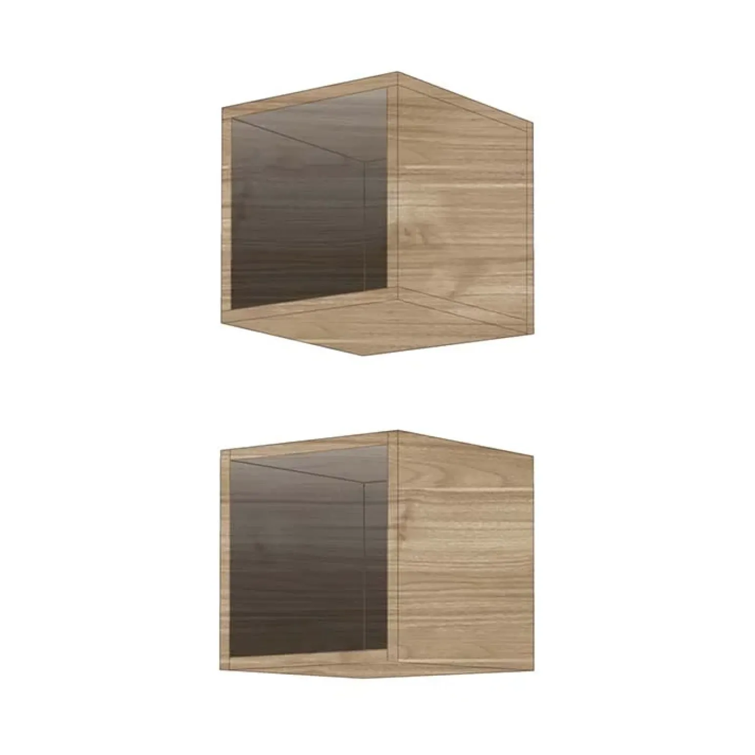 Coppia 2 mensole cubotti 28x29h cm da parete noce stelvio Infinity
