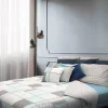 Copripiumino + 2 federe letto matrimoniale in cotone 250x200cm azzurro Atacama