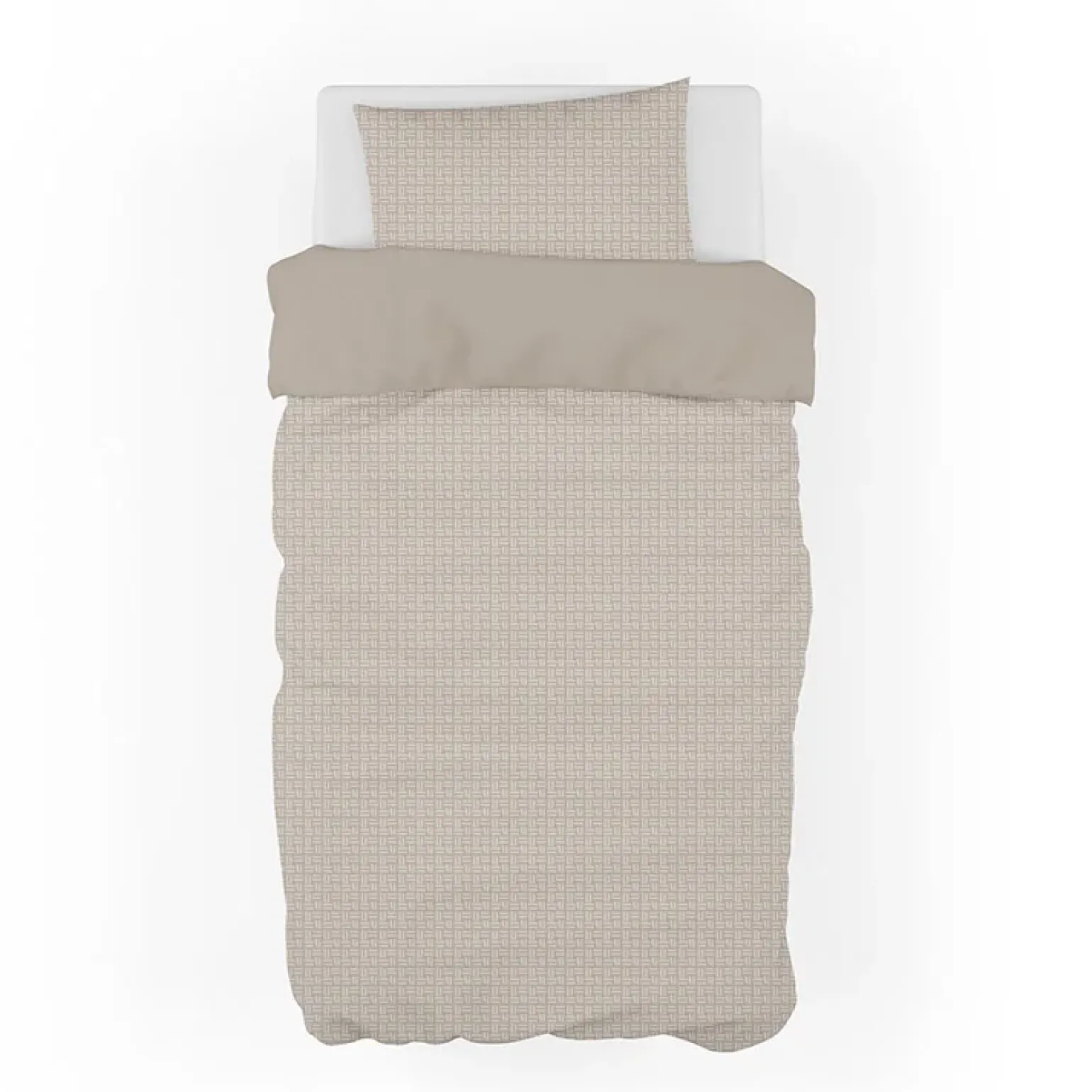 Copripiumino + federa letto singolo in cotone 155x200cm beige Nabib
