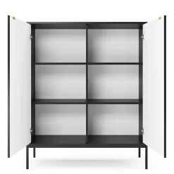 Credenza alta 104x125h cm 2 ante moderna soggiorno nero Alisa
