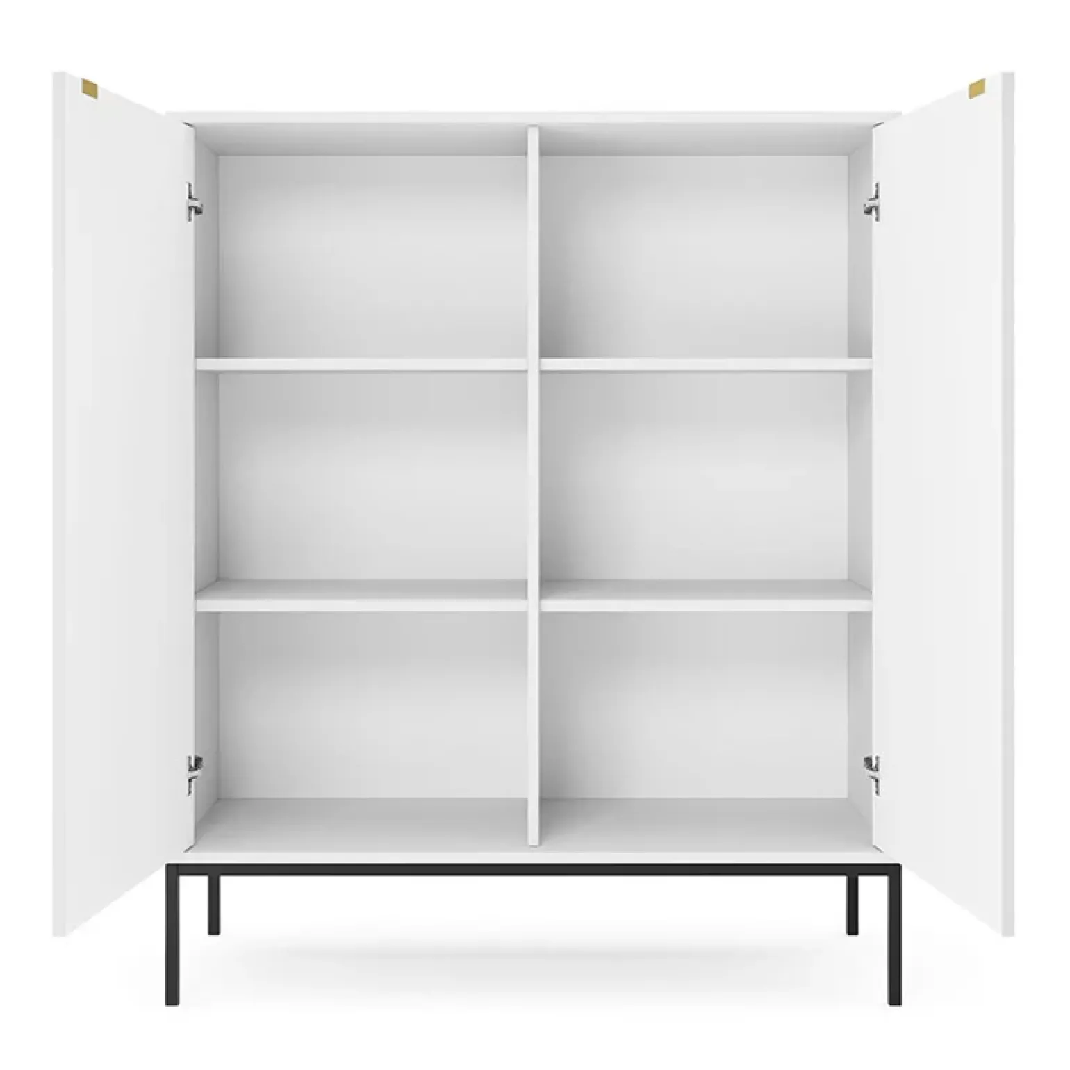 Credenza alta 104x125h cm 2 ante soggiorno bianco Alisa