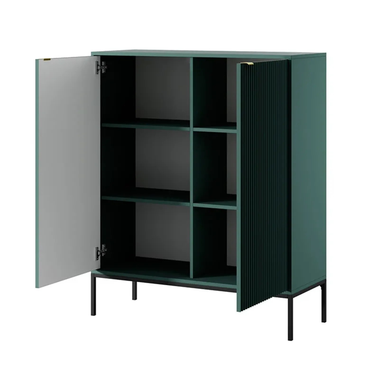 Credenza alta 104x125h cm 2 ante soggiorno verde Alisa