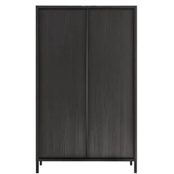 Credenza alta 106x177h cm 2 ante moderna nero frassinato Absolut