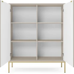 Credenza alta 104x125h cm 2 ante soggiorno beige Alisa