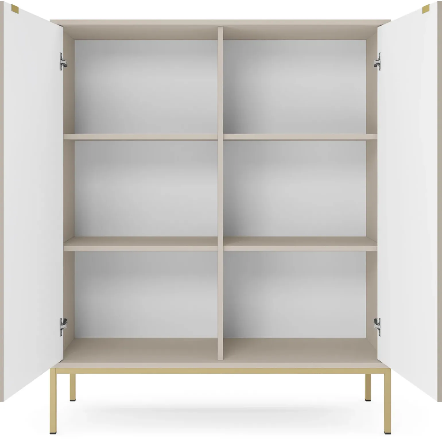 Credenza alta 104x125h cm 2 ante soggiorno beige Alisa