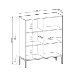 Credenza alta 104x125h cm 2 ante soggiorno beige Alisa