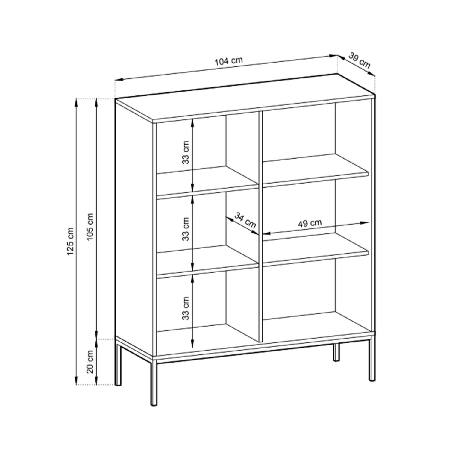 Credenza alta 104x125h cm 2 ante soggiorno beige Alisa