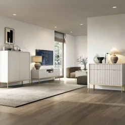 Credenza alta 104x125h cm 2 ante soggiorno beige Alisa