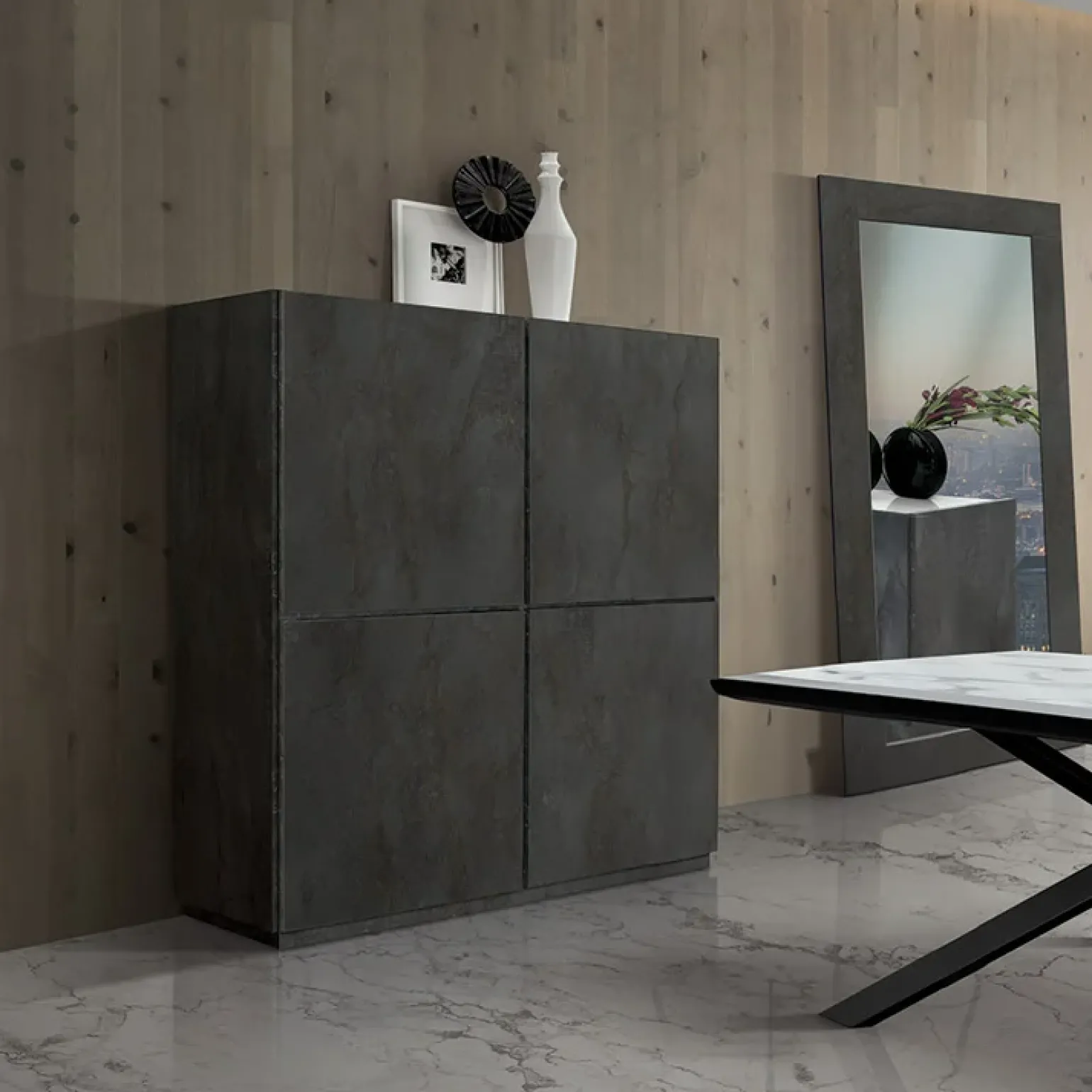 Credenza alta 136x140h cm 4 ante ossido Blitz