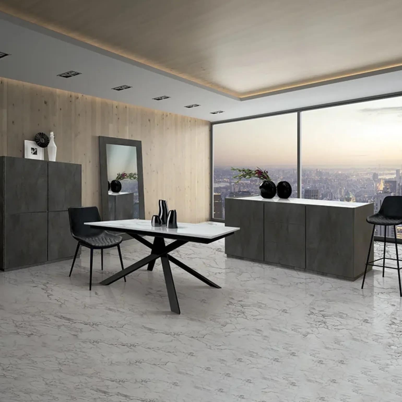 Credenza alta 136x140h cm 4 ante ossido Blitz