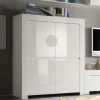 Credenza alta 119x140h cm 4 ante moderna bianco lucido Essential