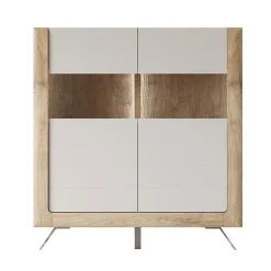 Credenza alta 129x137h cm 2 ante rovere tortora lucido Jumbo
