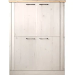 Credenza alta 118x160h cm 4 ante moderna rovere bianco frassinato Doria