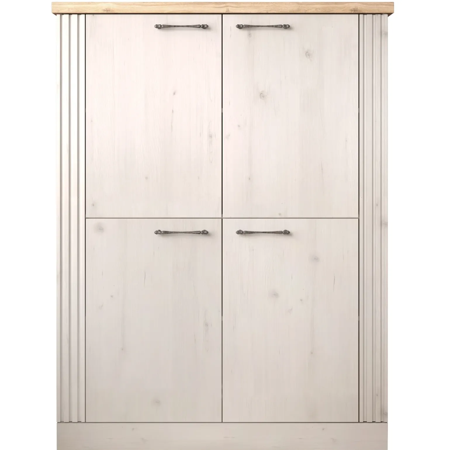 Credenza alta 118x160h cm 4 ante moderna rovere bianco frassinato Doria
