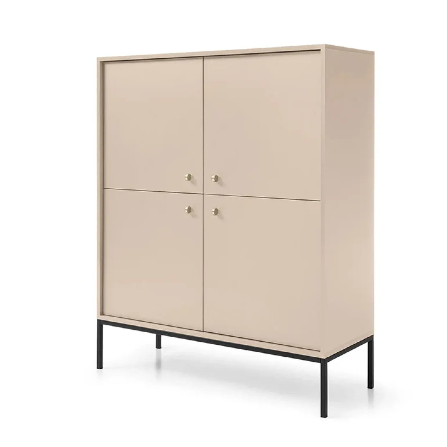 Credenza alta 104x125h cm 4 ante soggiorno beige Glory