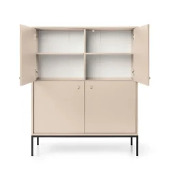 Credenza alta 104x125h cm 4 ante soggiorno beige Glory