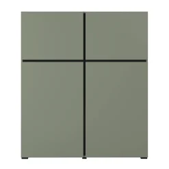 Credenza alta 120x140h cm 4 ante moderna verde nero Lolla