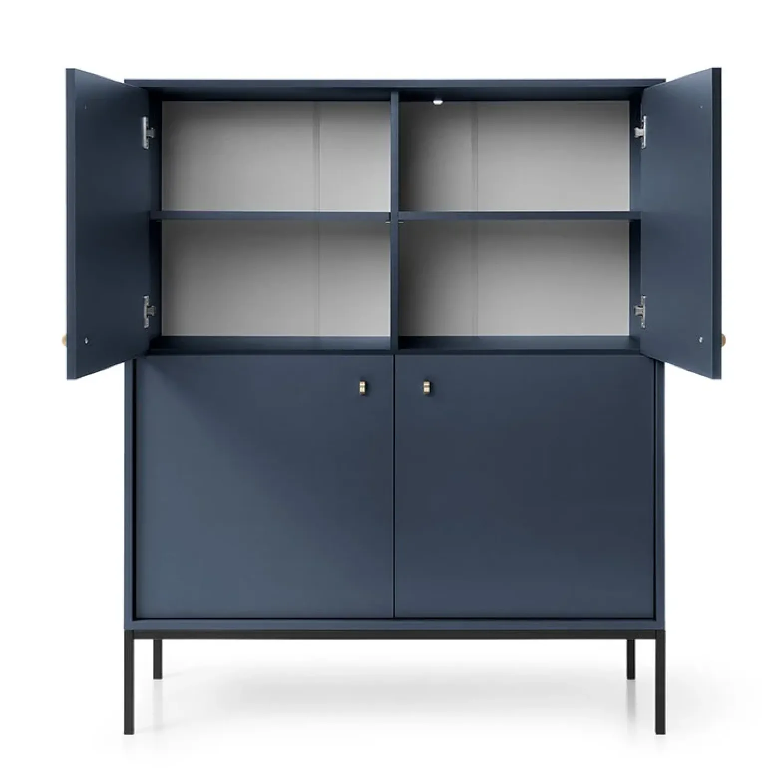 Credenza alta 104x125h cm 4 ante soggiorno blu notte Glory