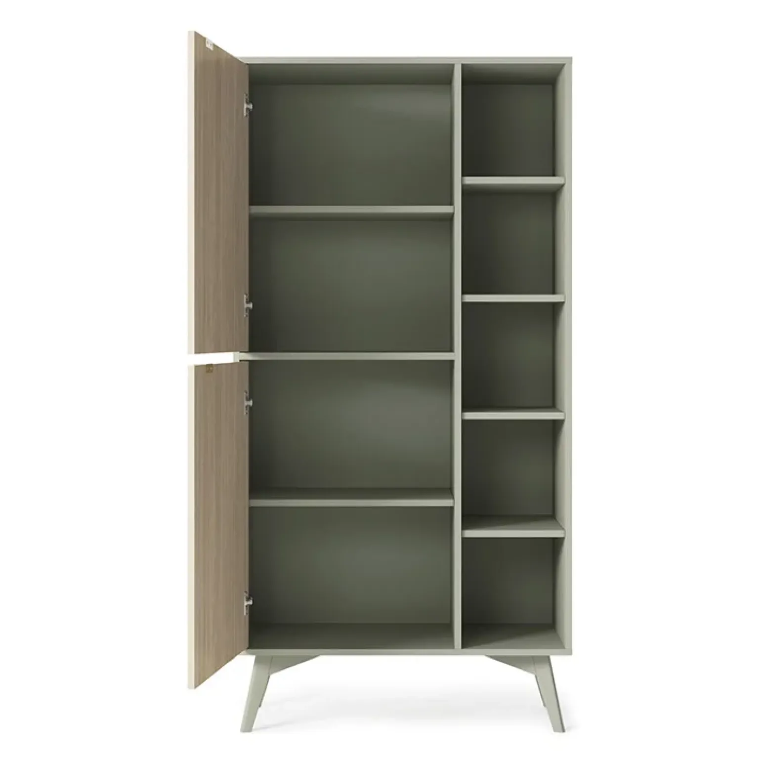 Credenza alta 80x160h cm 2 ante verde salvia rovere Myrta