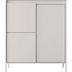 Credenza alta 104x124h cm 3 ante beige cannettato Ciar