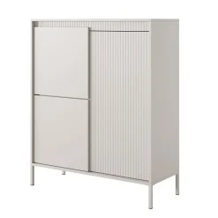 Credenza alta 104x124h cm 3 ante beige cannettato Ciar
