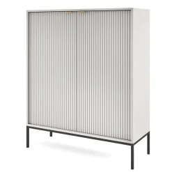 Credenza alta 104x125h cm 2 ante soggiorno grigio Alisa