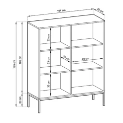 Credenza alta 104x125h cm 2 ante soggiorno grigio Alisa