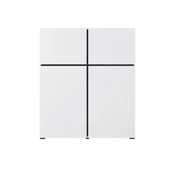 Credenza alta 120x140h cm 4 ante moderna bianco opaco nero Lolla