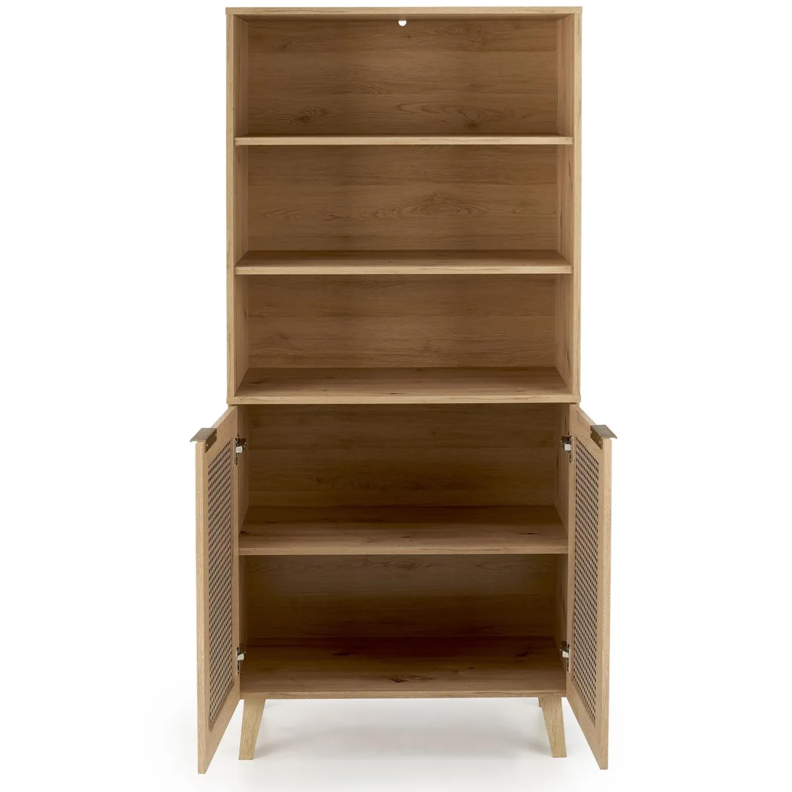 Credenza alta 80x173h cm con libreria 2 ante 3 vani moderna rovere Sombra