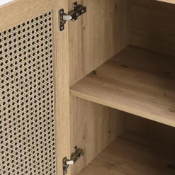 Credenza alta 80x173h cm con libreria 2 ante 3 vani moderna rovere Sombra