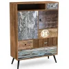 Credenza alta 100x140h cm industrial multicolore acciaio nero Kabul