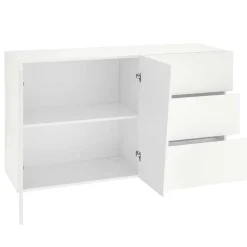 Credenza moderna 140x86h cm 2 ante 3 cassetti bianco lucido Candia Gihome®