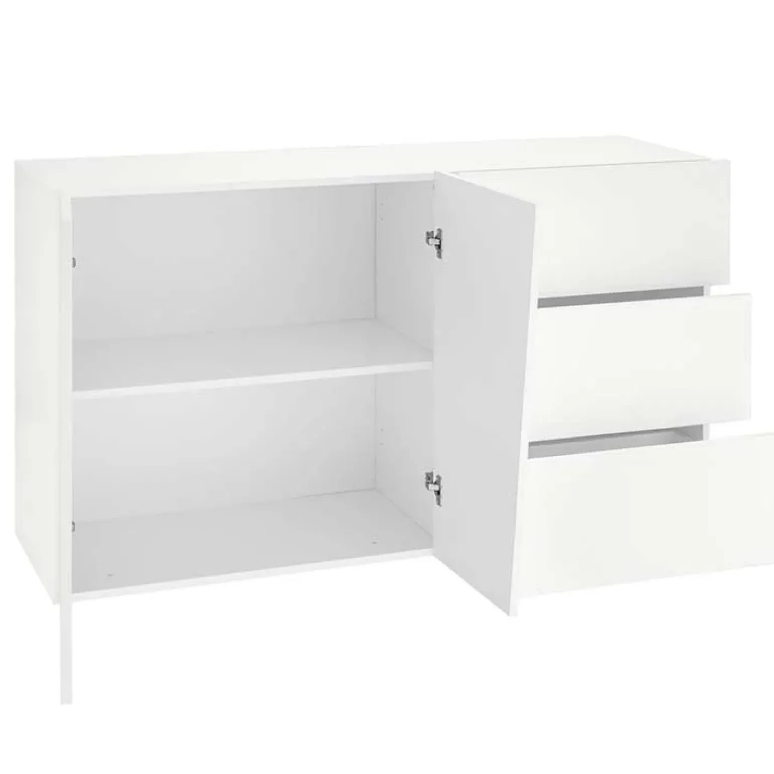 Credenza moderna 140x86h cm 2 ante 3 cassetti bianco lucido Candia Gihome®